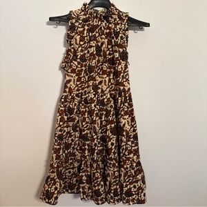 House of Harlow 1960 Brown and Cream Halter Sundress